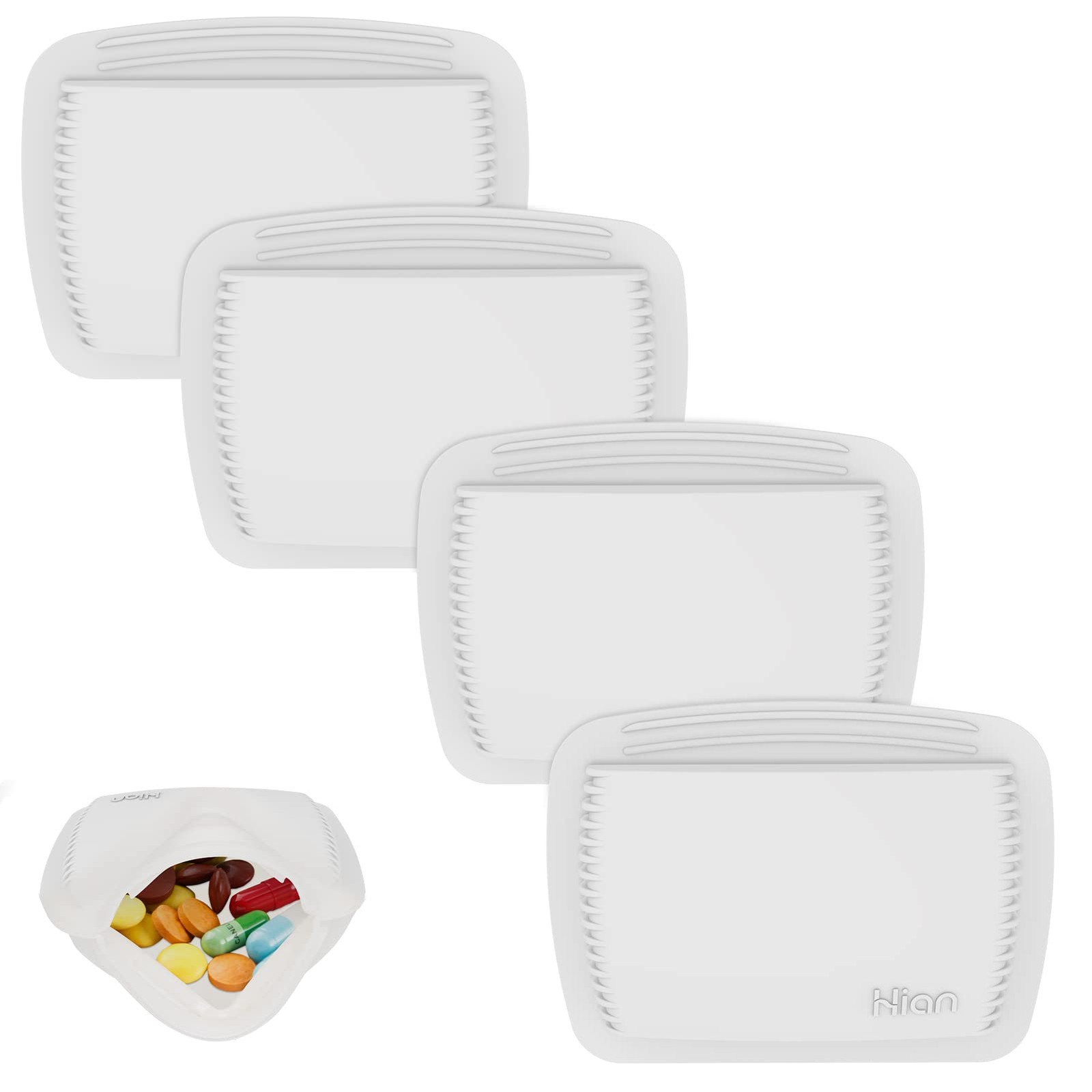 4 Pieces Pill Organizer Reusable Pocket Pill Case Portable Open Pill Pouch