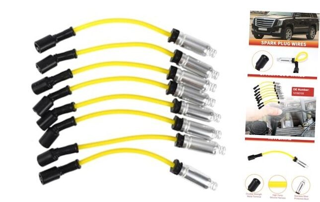 Spark Plug Coil Wires for Cadillac Escalade 02-06 5.3L 6.0L Pk8 12192133