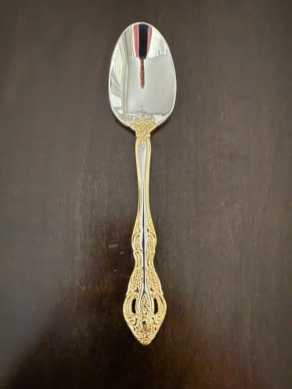 NEW Golden Michelangelo Dessert Spoon   18/10 STAINLESS  FREE SHP USA Only