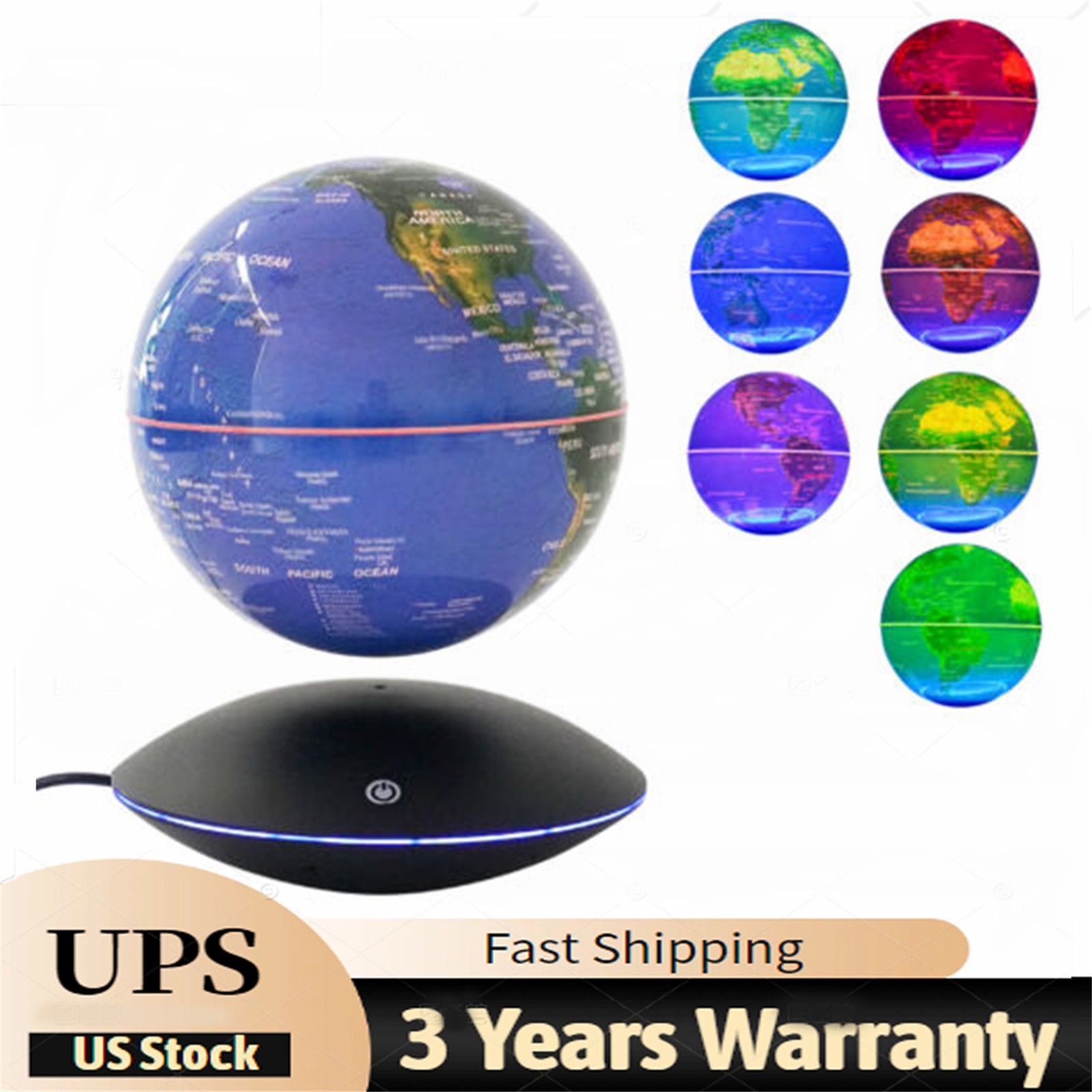 Magnetic Levitation Floating Globe Light LED World Map Rotating Night Lamp NEW