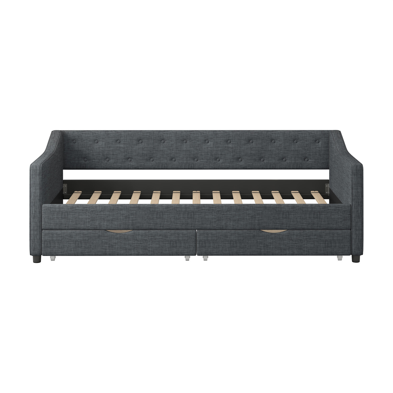 Twin Size Daybed Upholstered Bed Frame Sofa Bed with 2 Storage Drawers