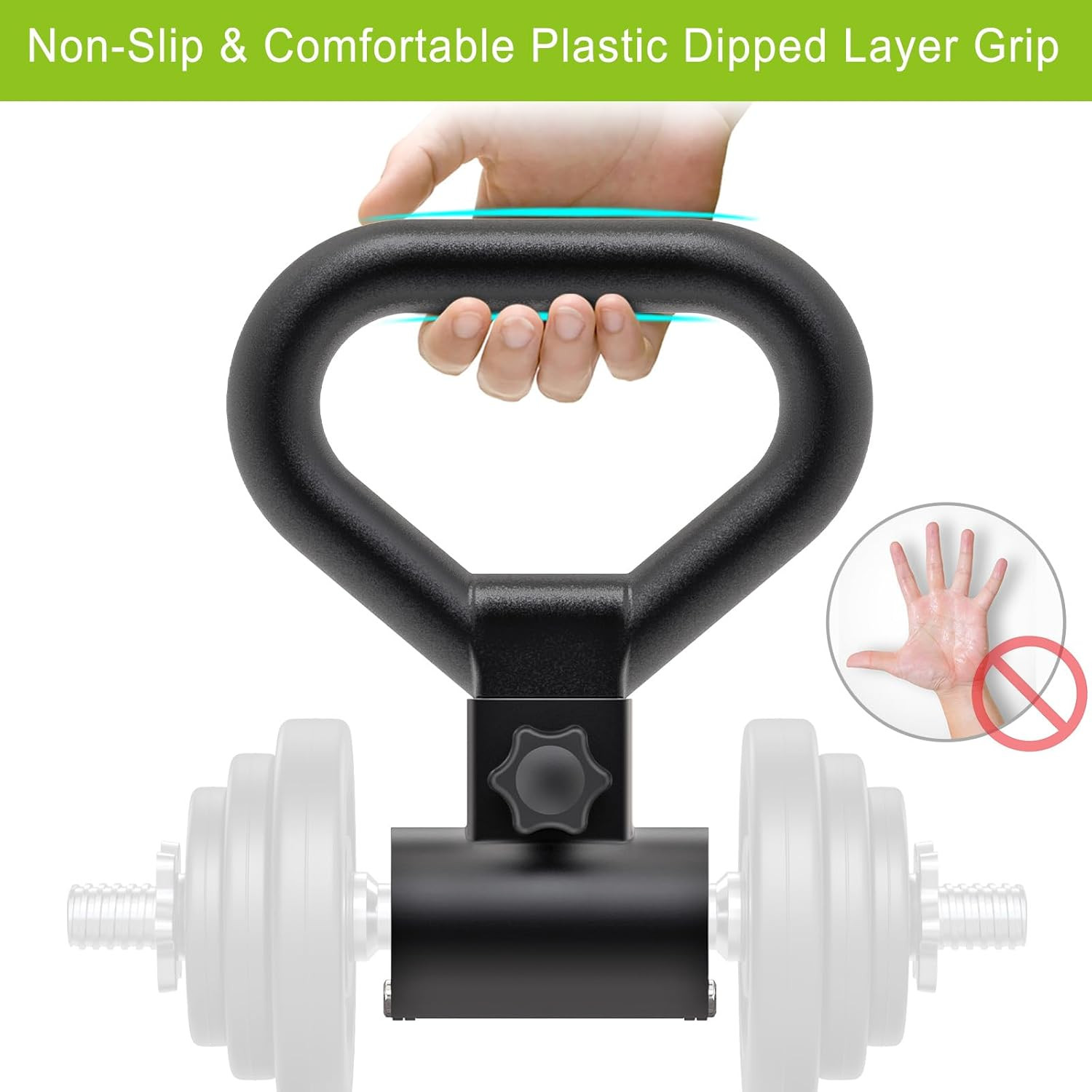 Versatile Steel Dumbbell to Kettlebell Converter Handle, Dumbbell Grip