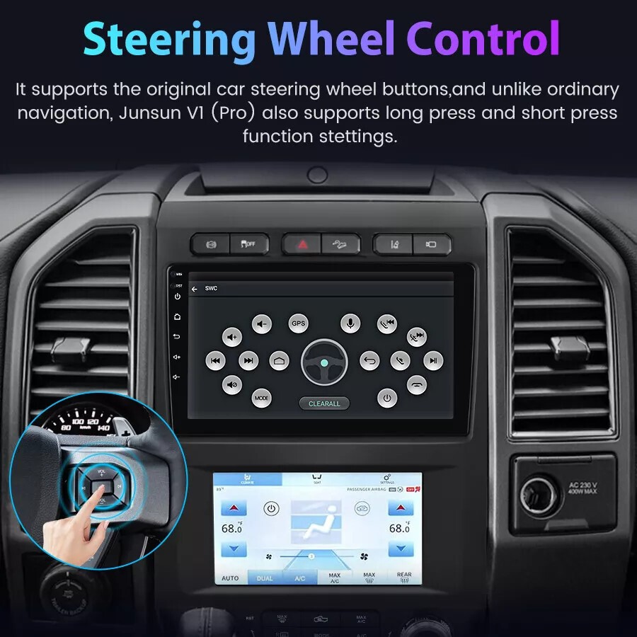 9'' Car Stereo Radio Auto Android Carplay Navi 4+64GB For Ford F150 2015-2021