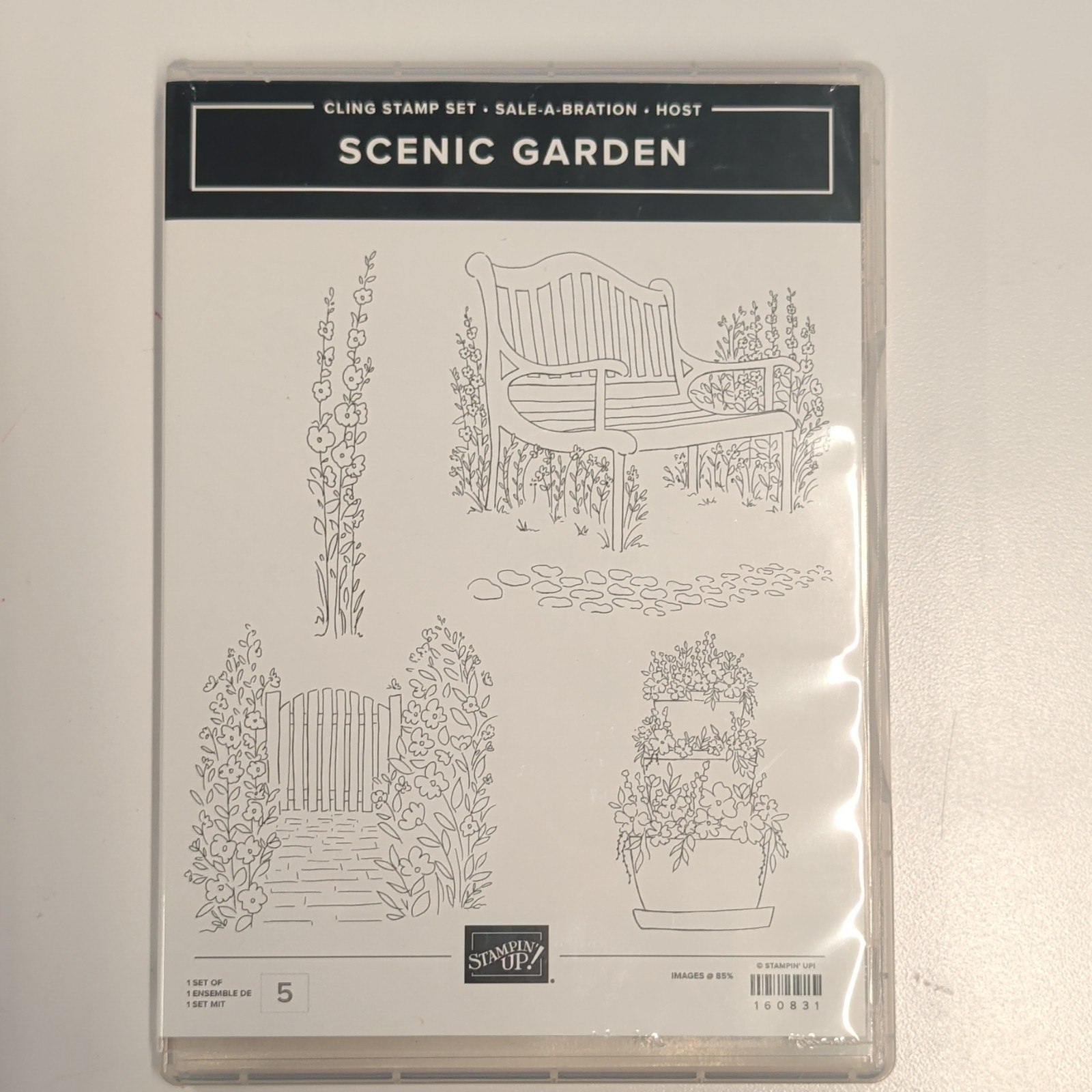 Stampin' Up! Scenic Garden Flowers & Plants Cling Rubber Stamp Set MPN 160831