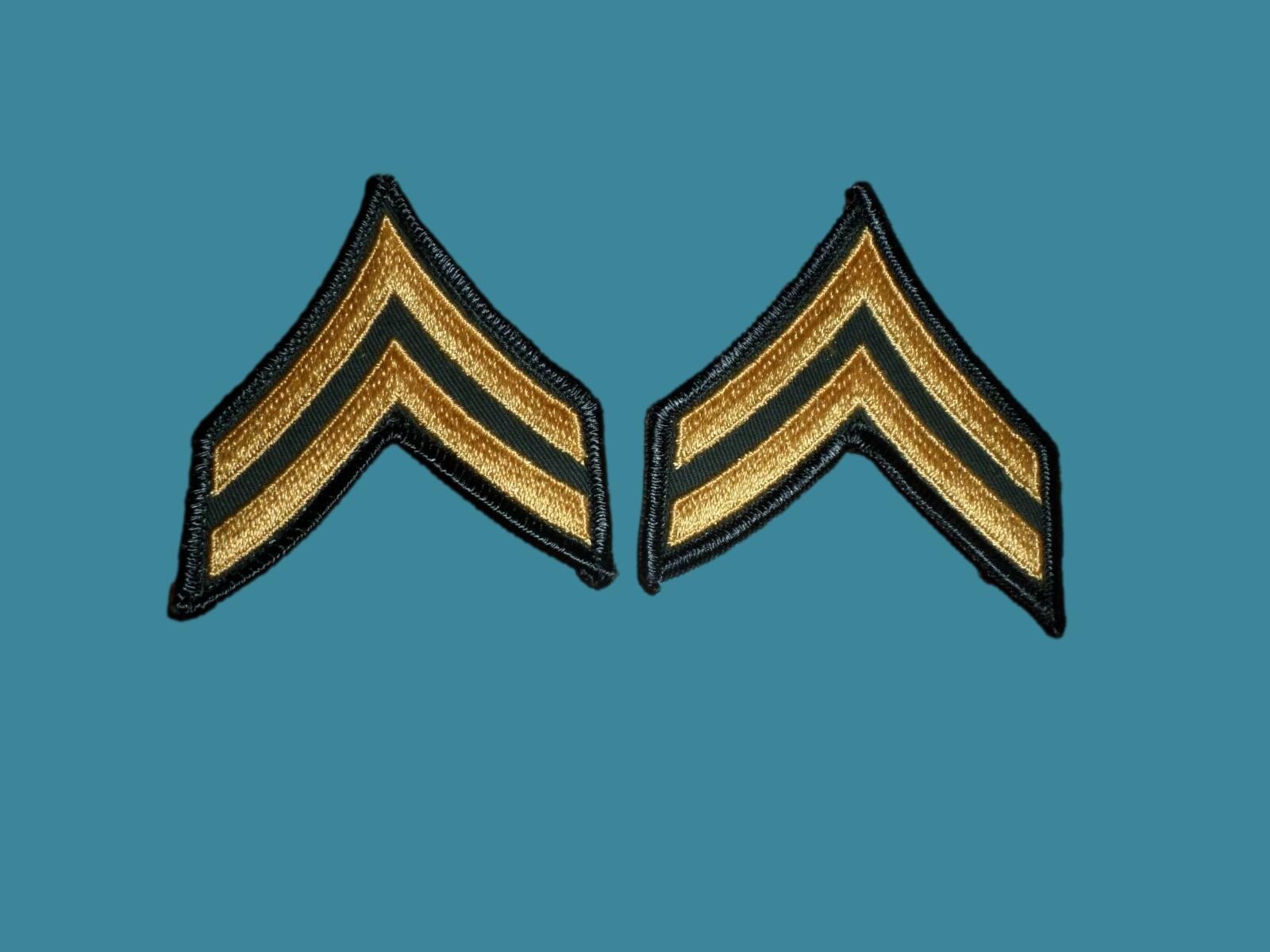 U.S MILITARY CORPORAL STRIPES VIETNAM ERA FULL COLOR WITH MERROWED EDGE