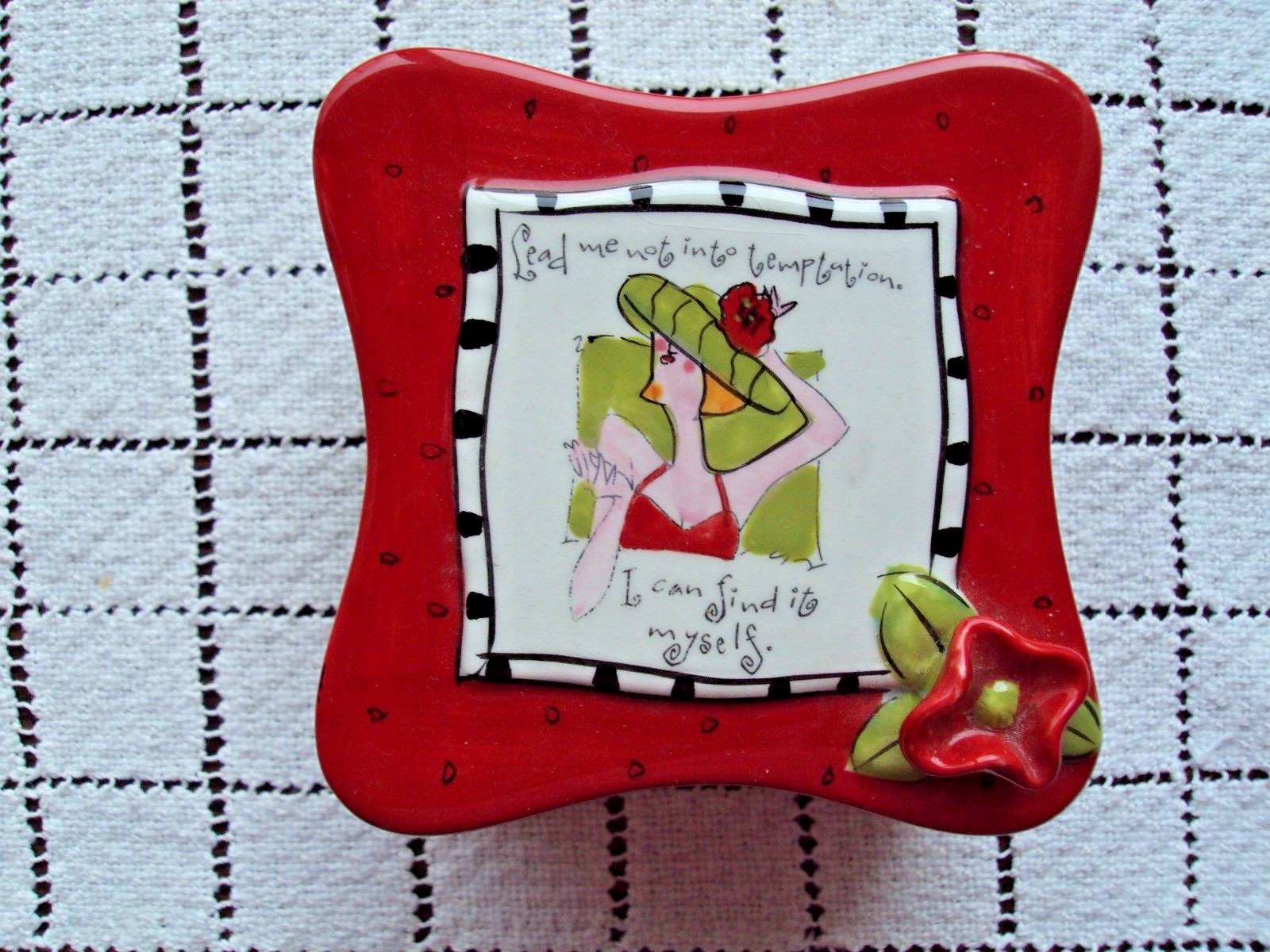 Trinket Box Bodacious Babes Ceramic Footed Jewelry Box Unique Wording on Top