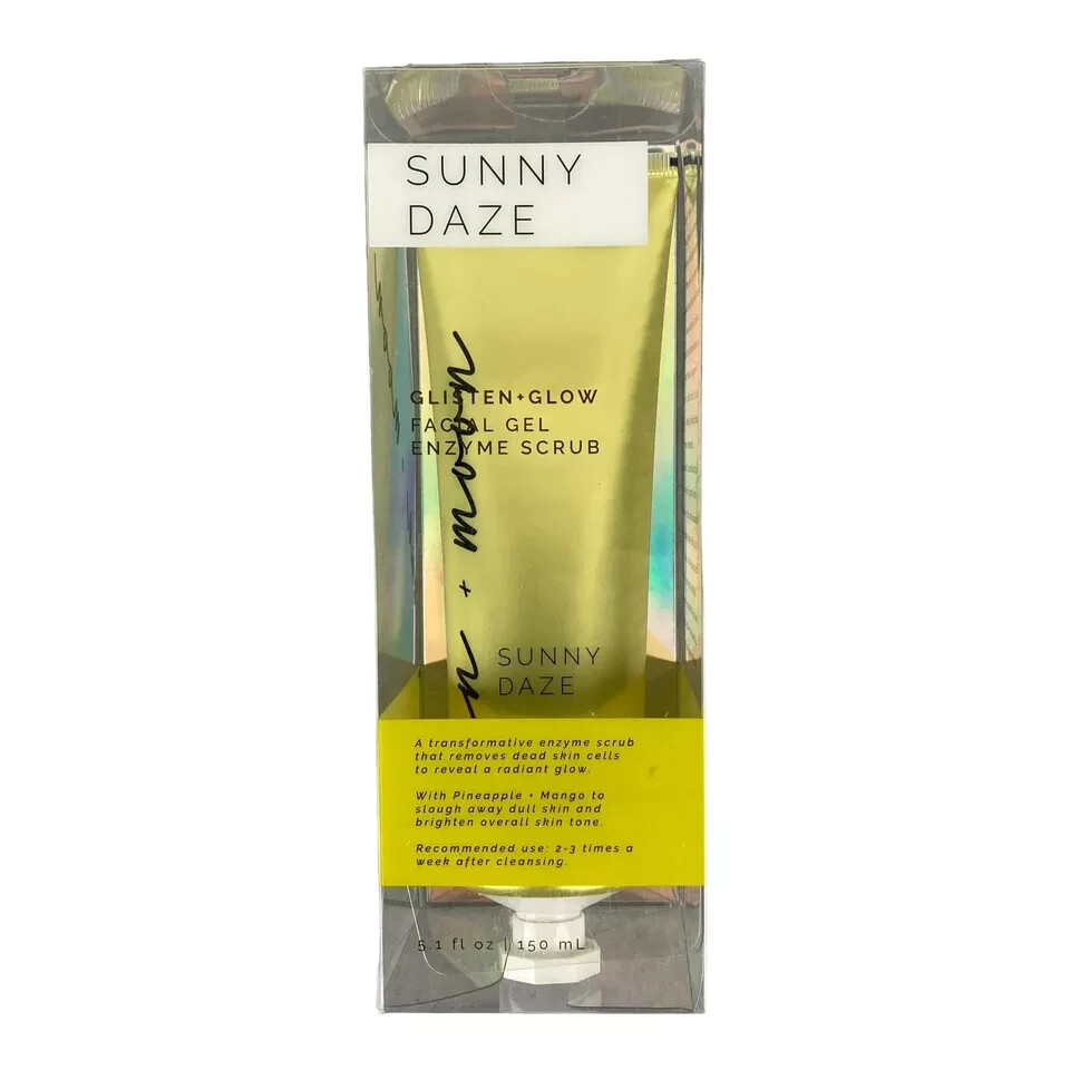 Sun + Moon Beauty Sunny Daze Glisten + Glow Facial Gel Enzyme Scrub ~ 5.1 fl oz