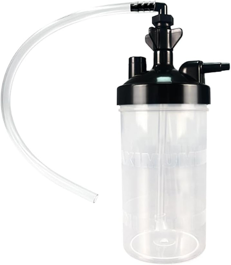 Oxygen Humidifier Bottle for 1 Pk & Right Angle Bottle Elbow & 12'' Adapter Tubi