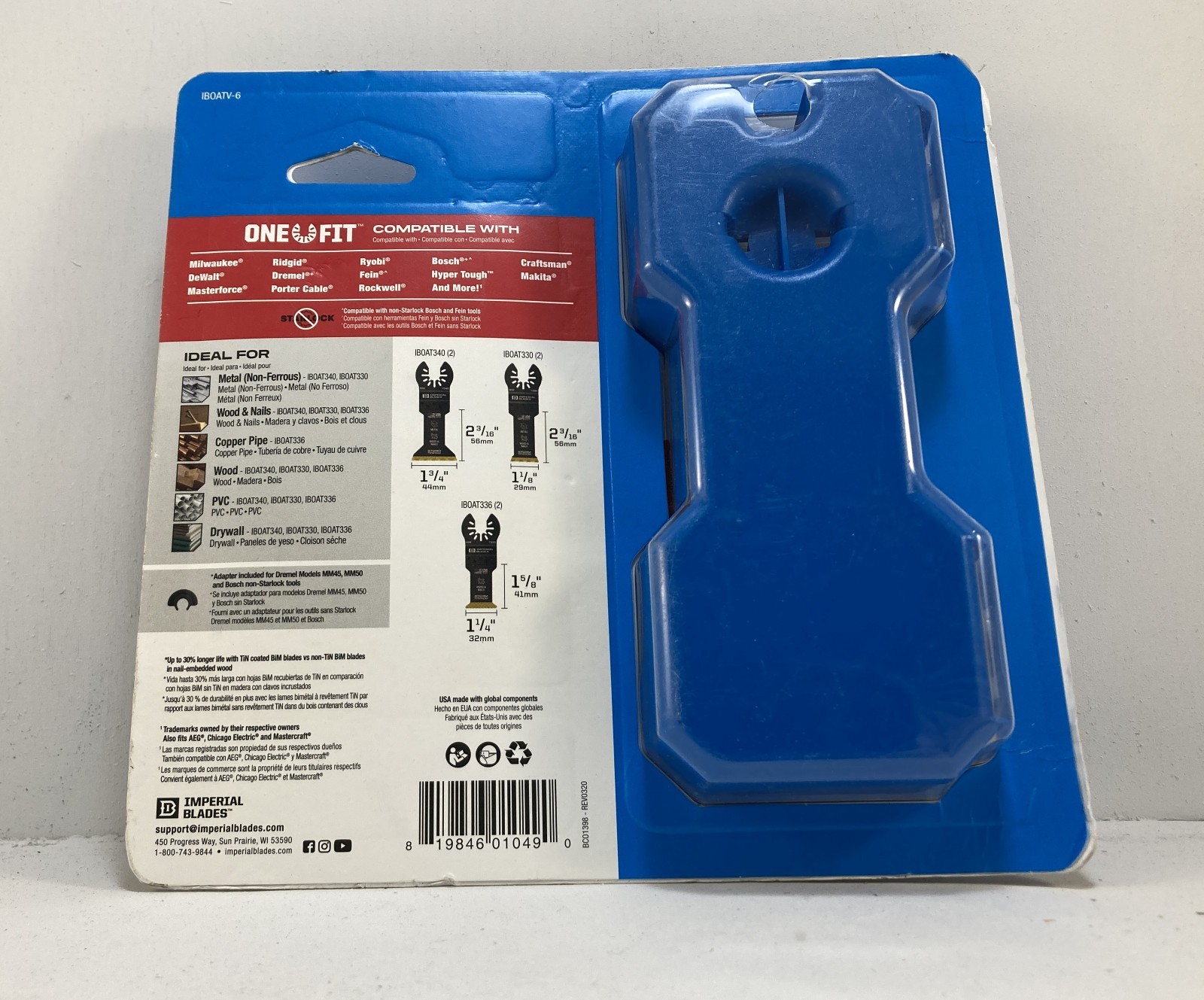 Imperial Blades IBOATV-1 ONE FIT Storm Titanium Multi-Material Blade Assortment