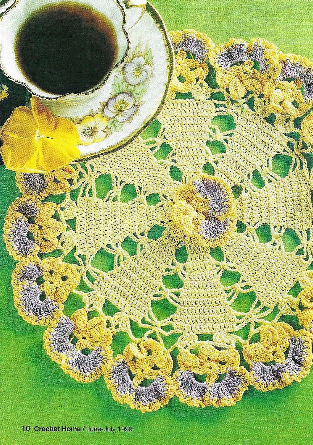 PANSY DOILY 11" HOME DECOR DIGEST SIZE CROCHET PATTERN INSTRUCTIONS