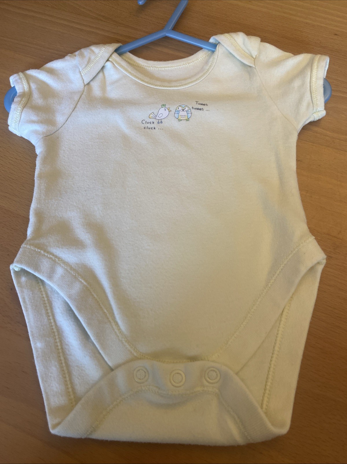 baby boys clothes 0-3 months Yellow Cotton Birds Short Sleeve Popper Vest Top