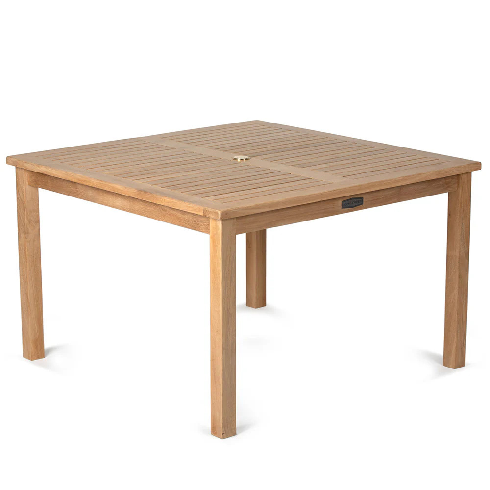 Ash & Ember Grade A Teak Square 47" Outdoor Table, All-Weather Patio Furniture