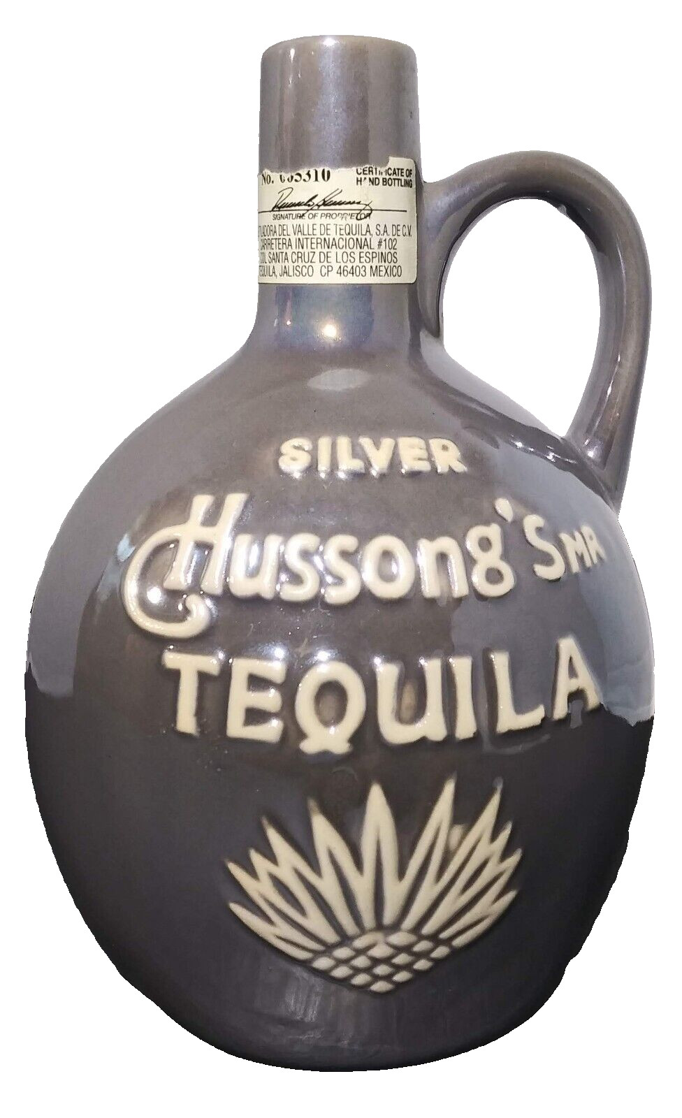 Reposado Hussong's Mr Tequila Gray Bottle Empty NO CORK