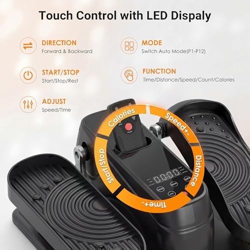 Elliptical Machine Under Desk 12 Auto Modes Remote Control Seated Pedal