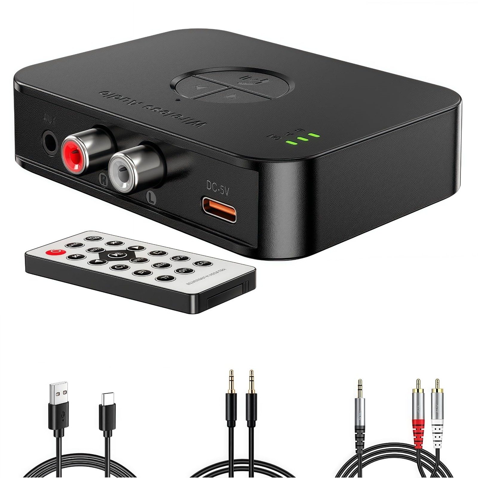 Bluetooth 5.4 Receiver with USB/AUX/RCA Outputs, HiFi Wireless Audio Receiver...