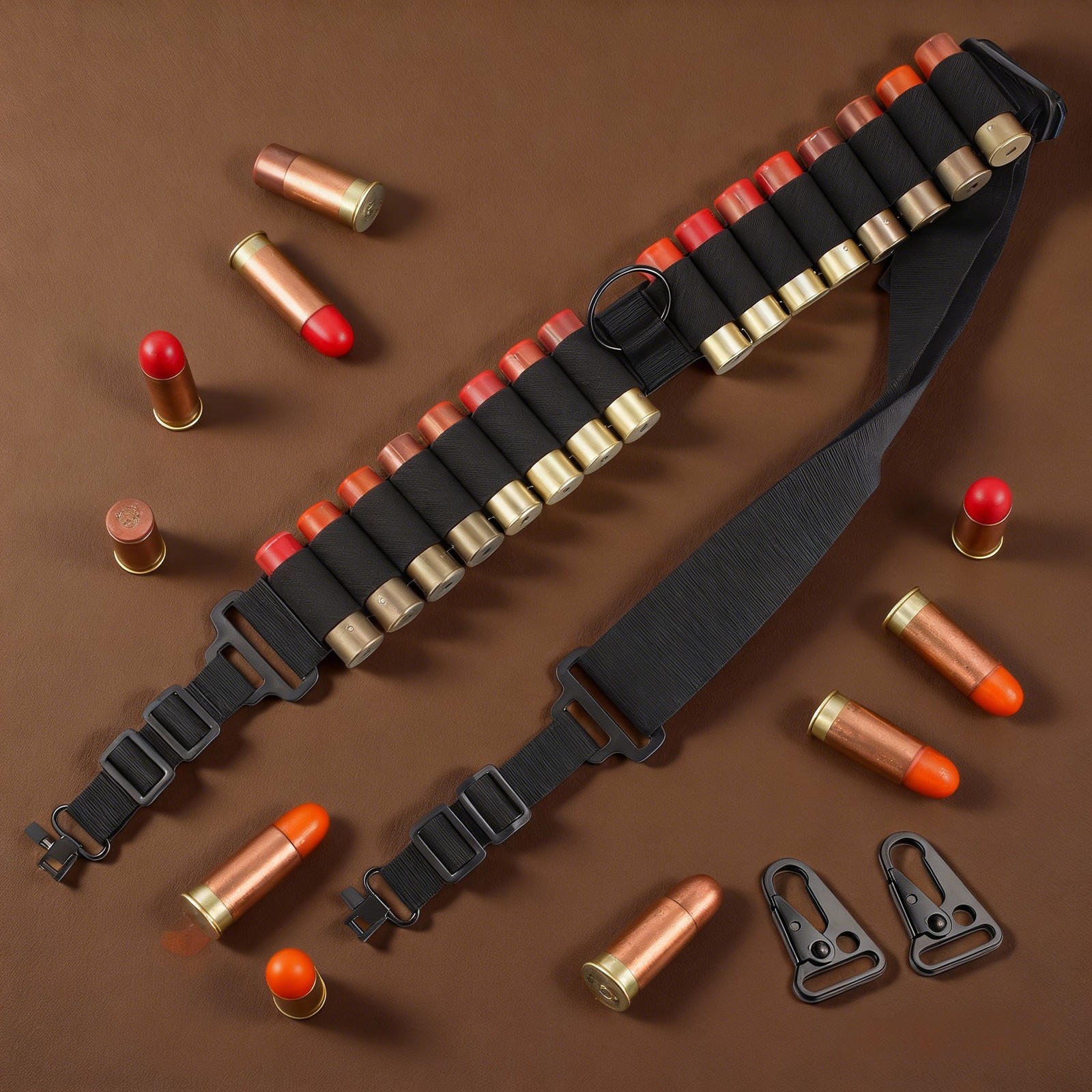 Tactical 16 Rounds Shotgun Shell Bandolier for 12 or 20 Ga Shell Carrier Holder