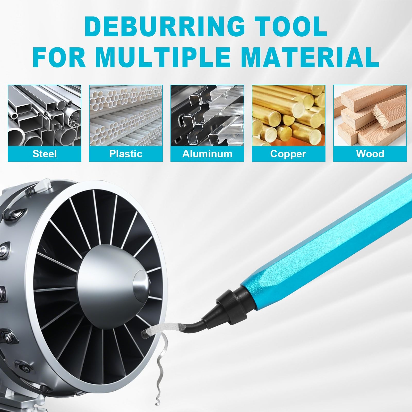 Deburring Tool Set with 11pcs High Speed Steel Swivel Blades, Deburring Tool ...