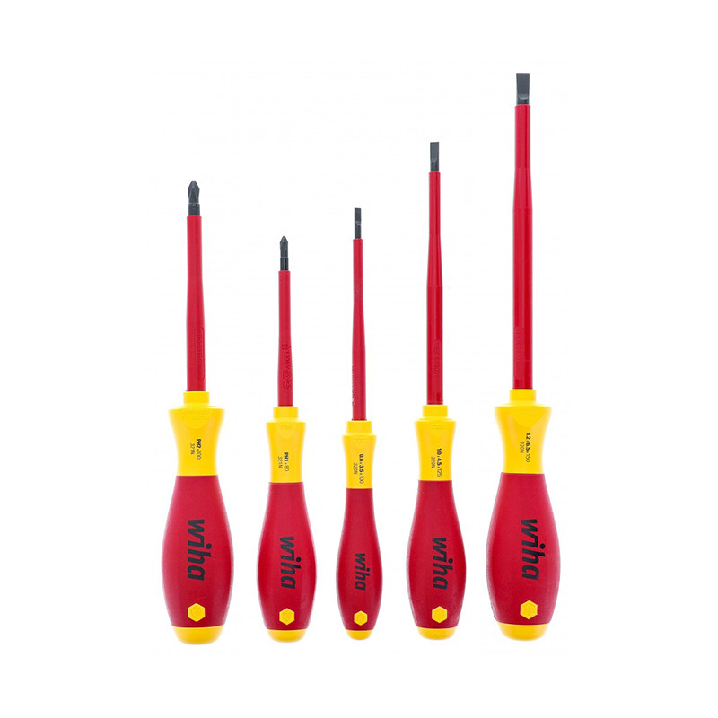 Wiha 32084 Slotted and Phillips Insulated Screwdriver Set 5-Piece