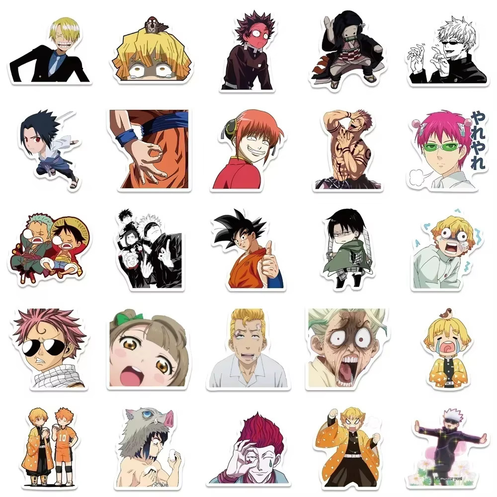 Anime Stickers 50 Pack Random Assortment One Piece Animation Variety Pack Set