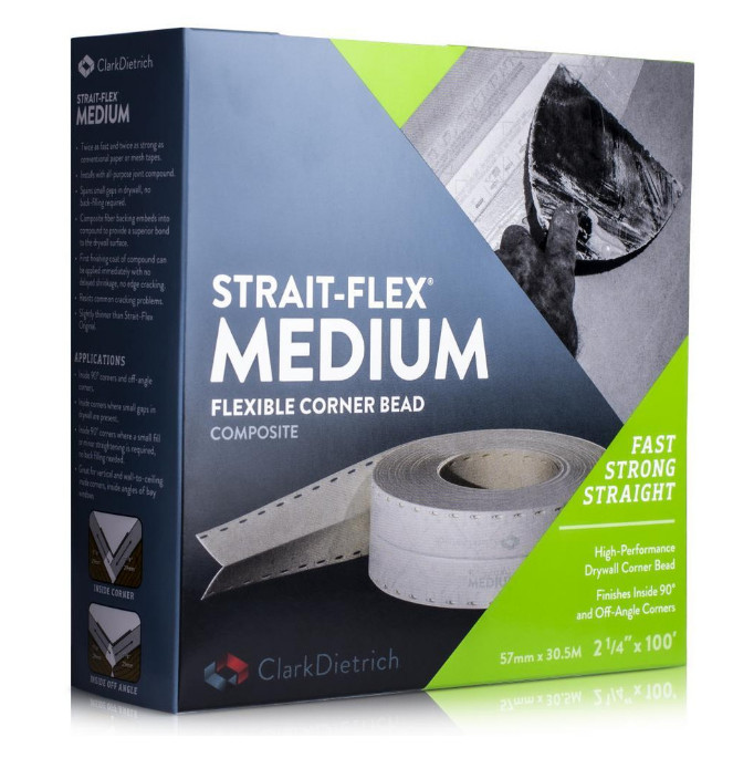 ClarkDietrich Strait-Flex Medium Flexible Corner Bead 2.25"x 100' Free US Ship