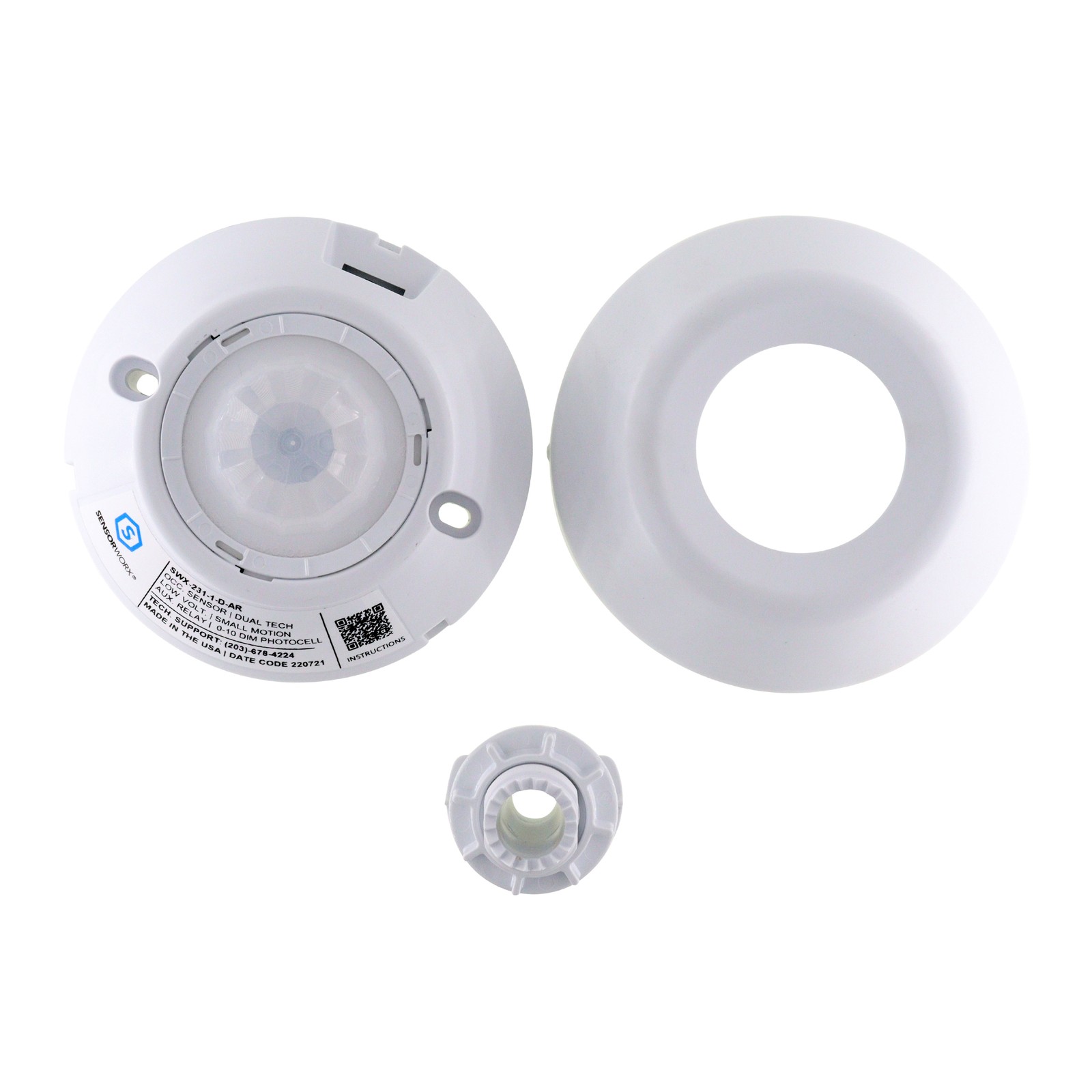 SENSORWORX SWX-231-1-D-AR LOW VOLTAGE CEILING OCCUPANCY SENSOR, DIMMING, RELAY