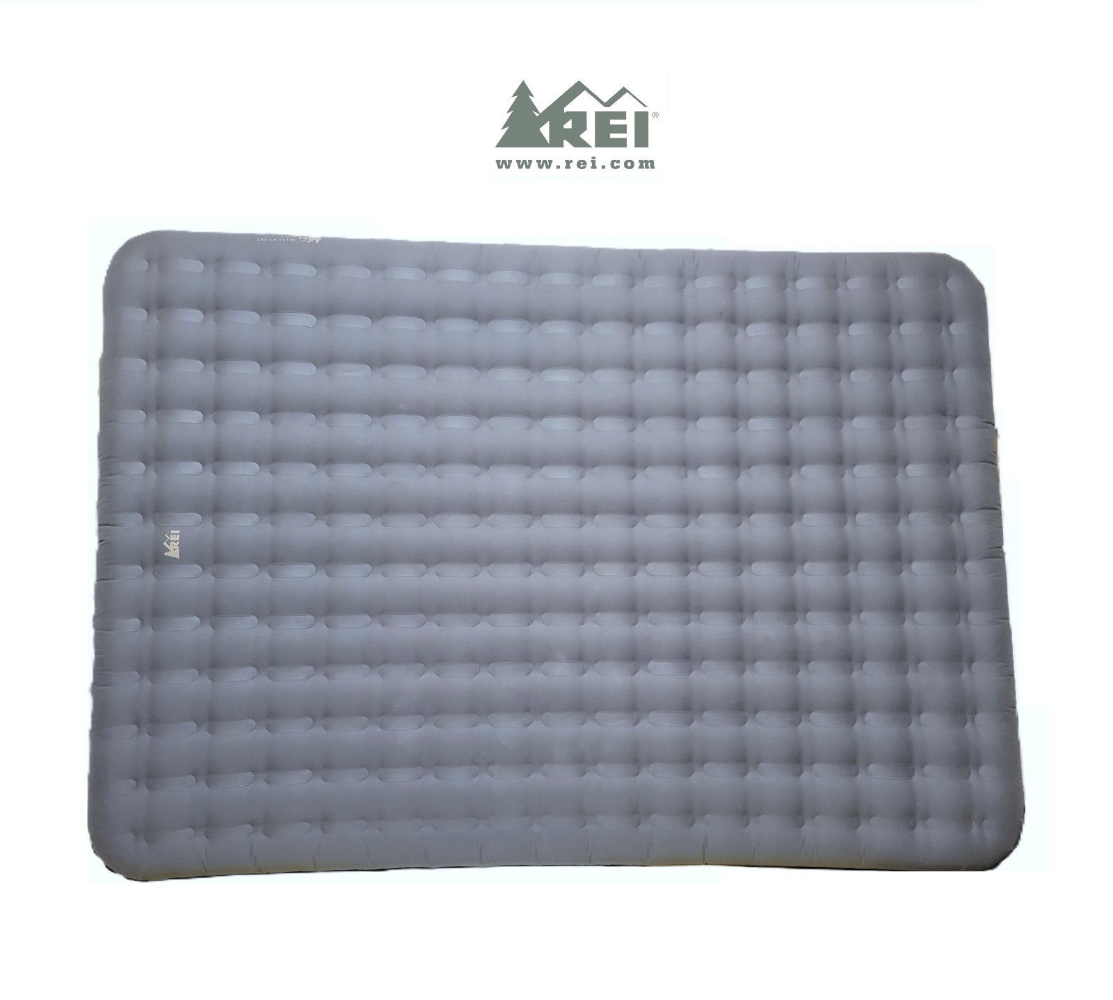 REI Camping Relax Air Sleeping Bed Mattress 80" x 55" x 6" Queen-Size Gray