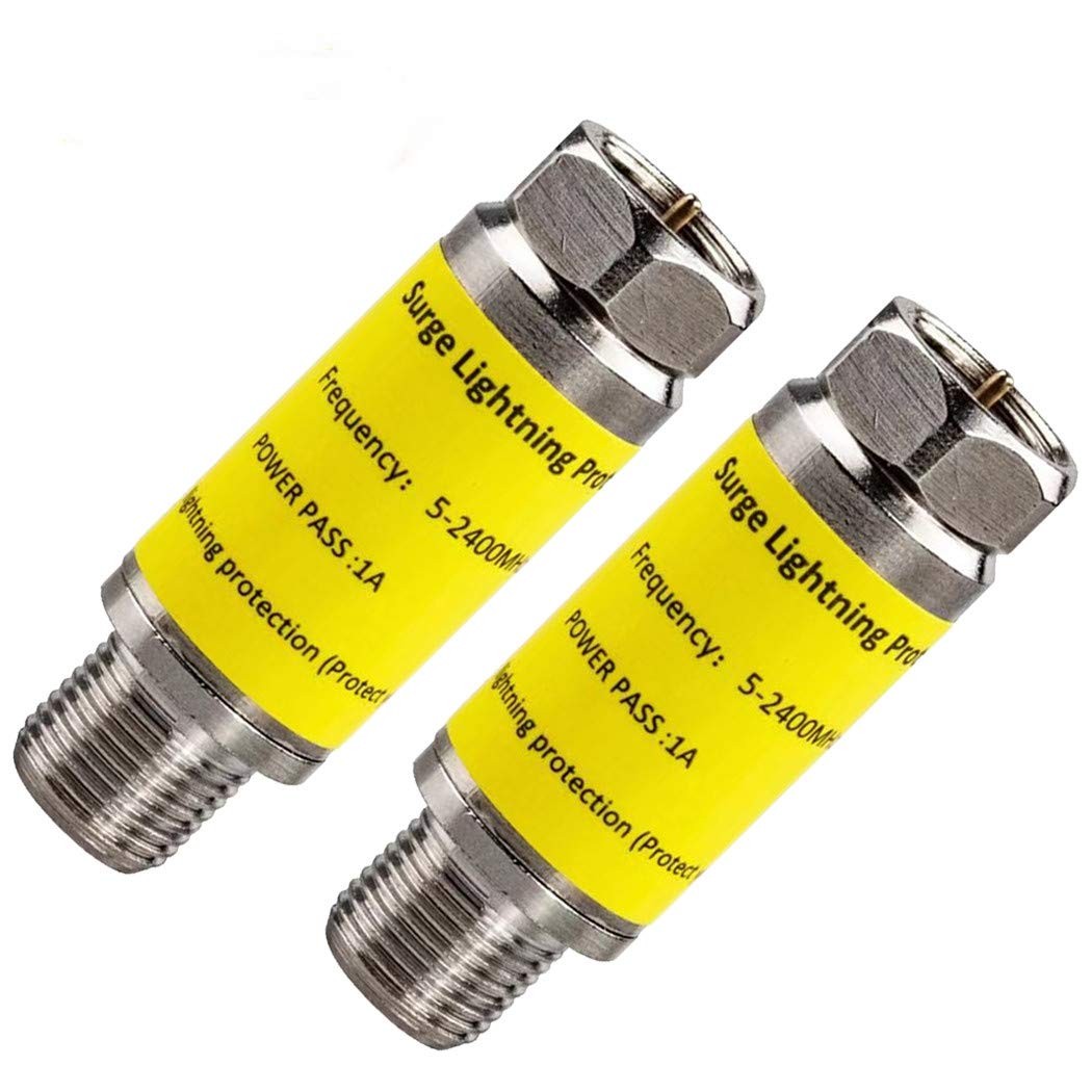 Cable Protector for TV - 2PCS Coaxial Surge Satellite Black