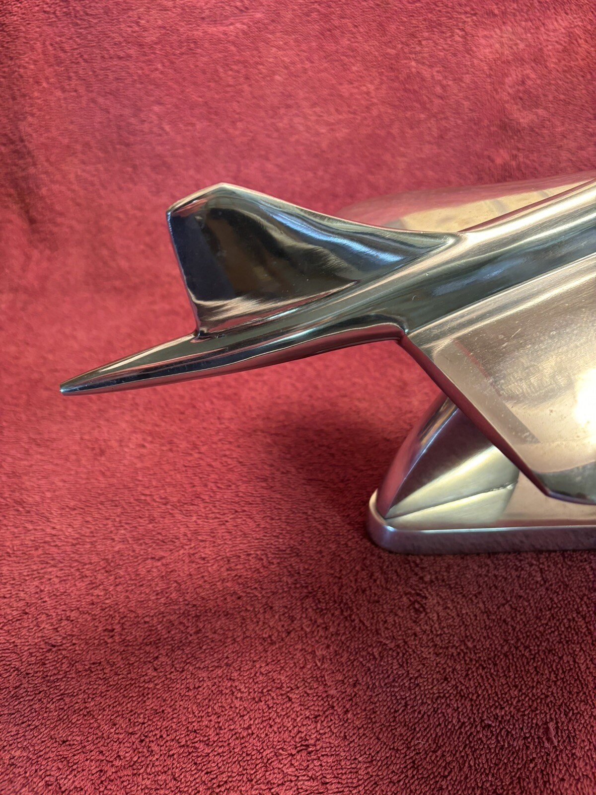 DESKTOP SUPER SONIC TRANSPORT MODEL W/ STAND, POLISHED ALUMINUM 18” LONG