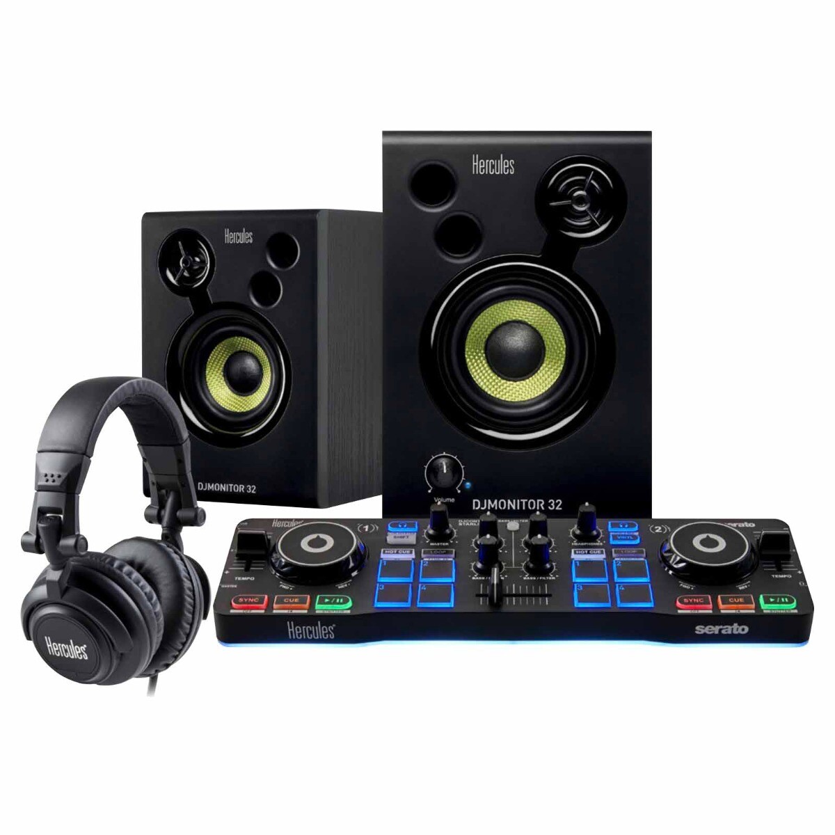 Hercules DJStarter Kit Controller with Desktop Stands & Case Pack