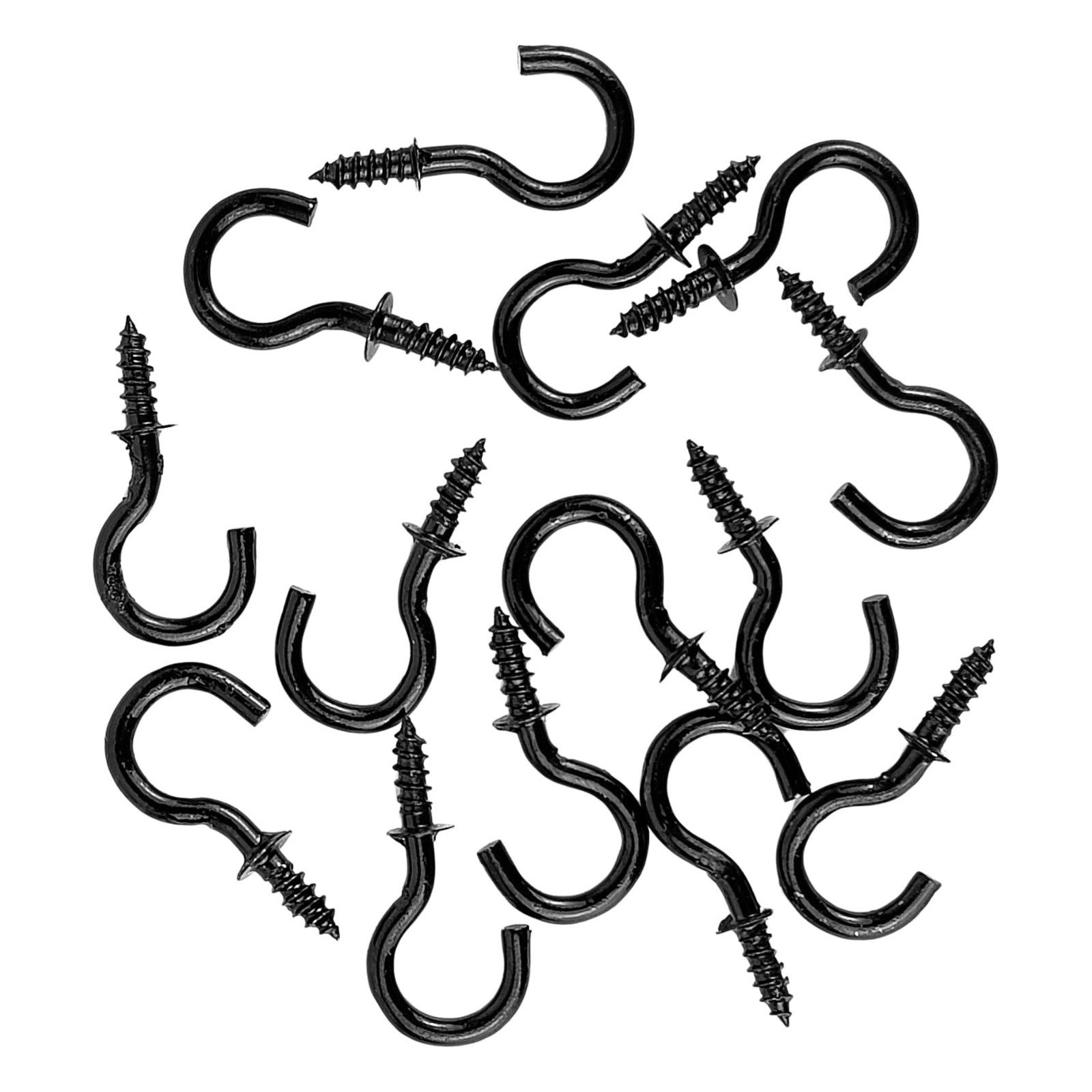 Yeetandoo 50 PCS 1/2IN Screw in Cup Hooks，Mounted on Wall 1/2 IN, Black