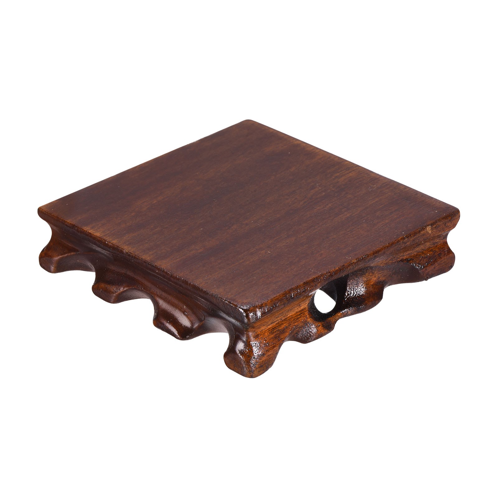 Wooden Display Stand 5 x 5 Inch Square Teapot Vase Bonsai Base Wood Stand Holder