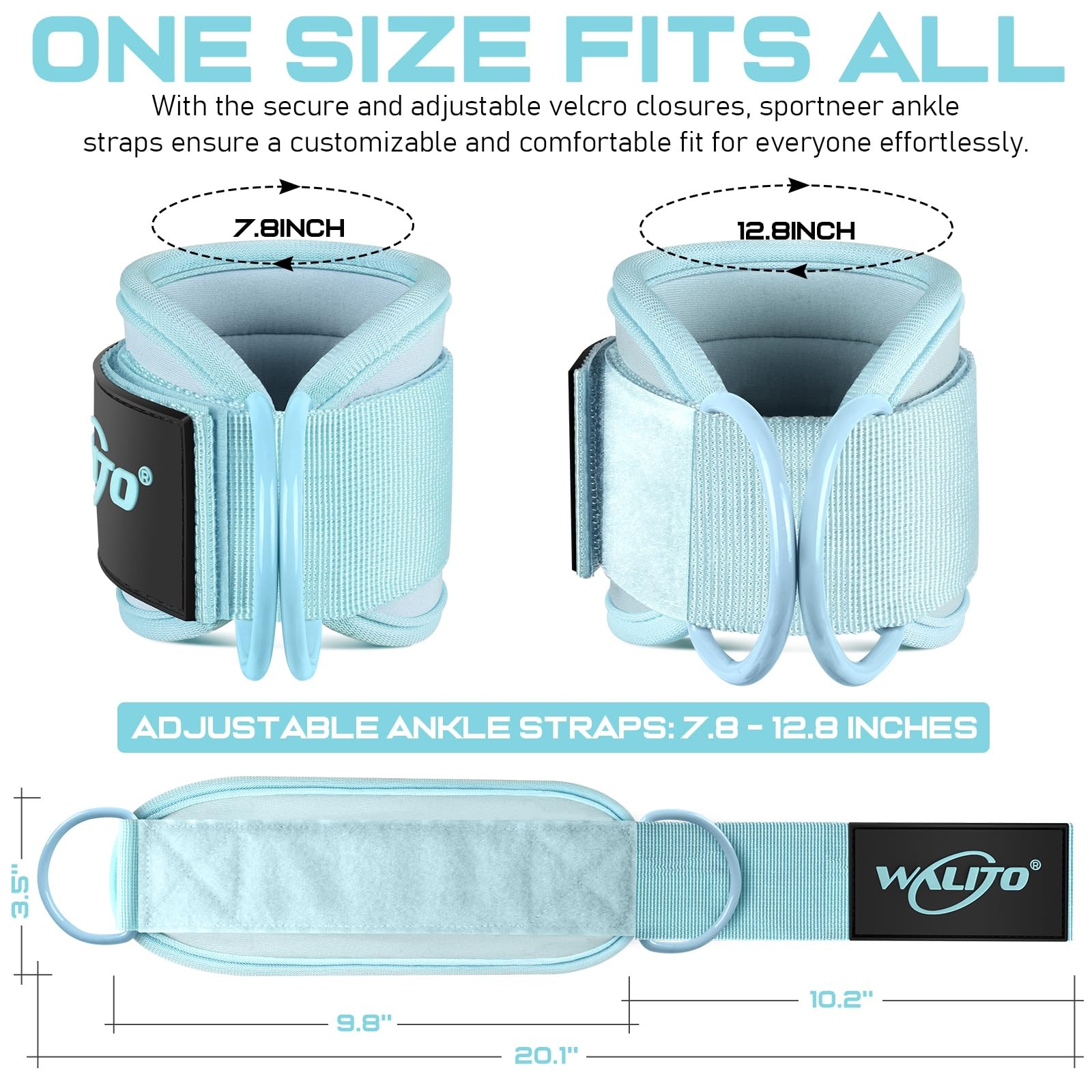 Ankle Straps for Cable Machines Adjustable Cuffs for Glute Kickbacks & Leg