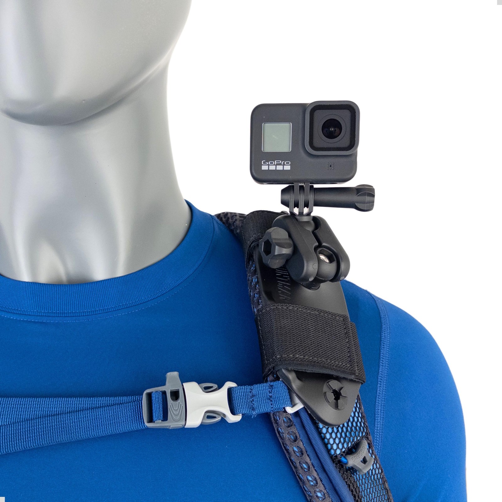Stuntman Action Camera Pack Mount Backpack Shoulder Strap 360° Ball Joint