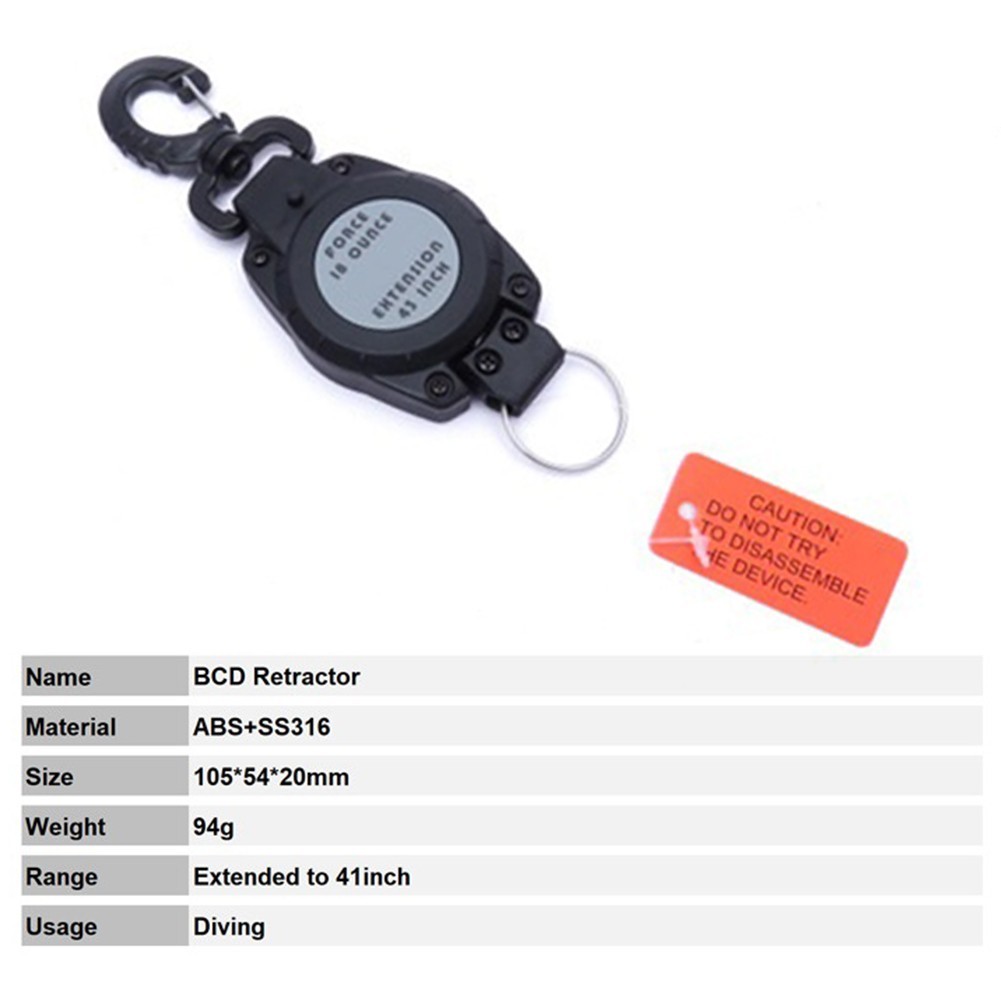 Retractable Dive Accessory with Clip for Easy Gear Management while Underwater