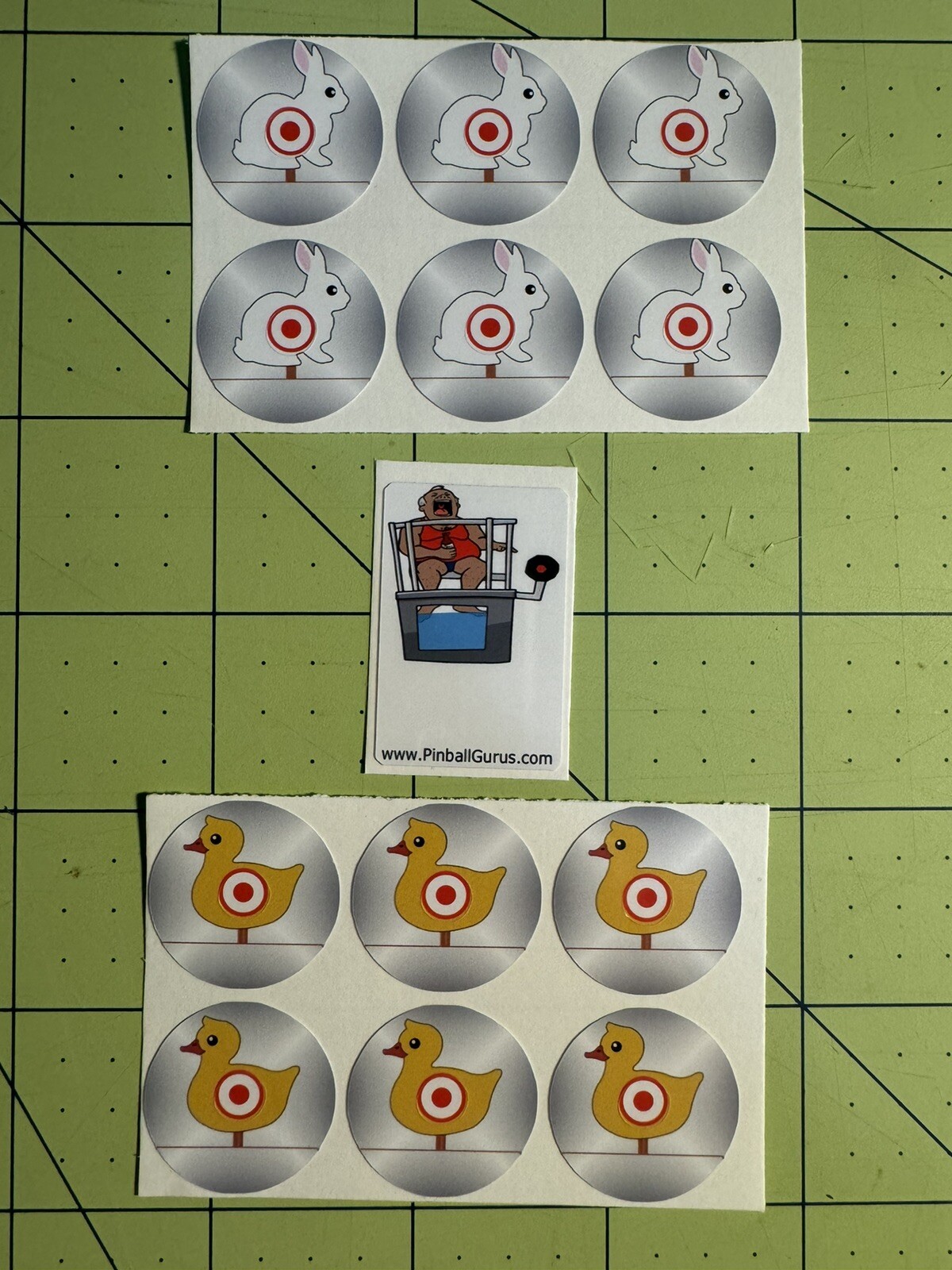 Comet Pinball Ducks/Rabbits/Dunk Tank Vinyl Playfield Target Stickers/Decals