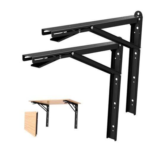 24 Inch Folding Shelf Brackets, Heavy Duty Collapsible Shelf Bracket Max Load