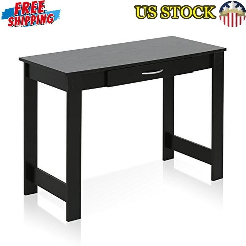 Large Writing Desk W/ Drawer Home Office Sturdy Assembly Compact Space Saver New