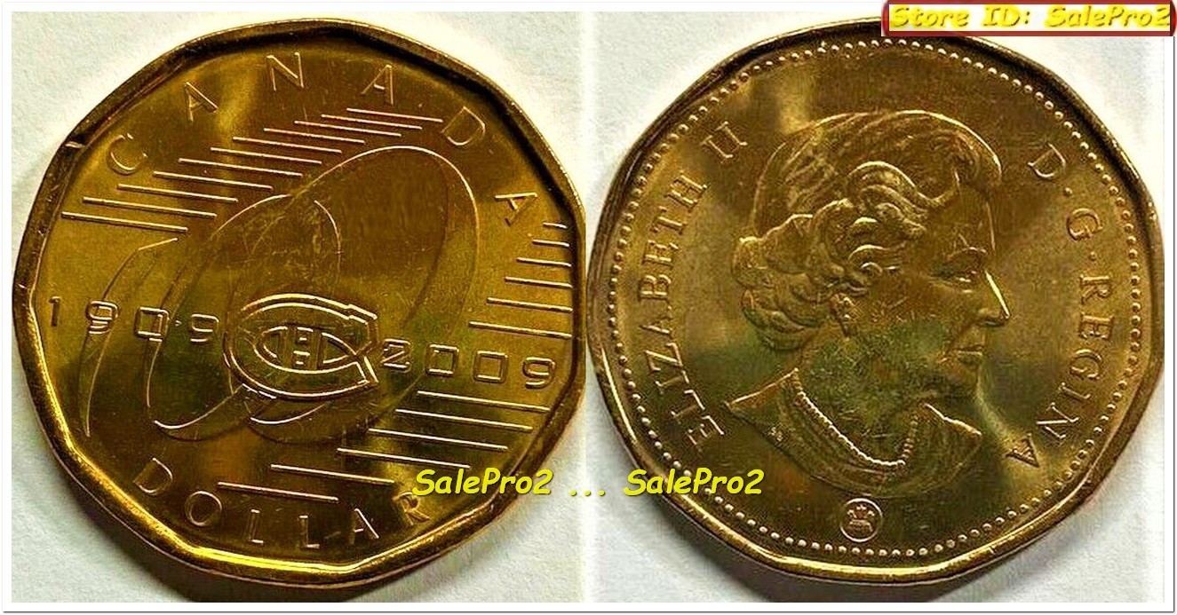 CANADA 2009 CANADIAN LOONIE HOCKEY MONTREAL CANADIENS LOON RCM $1 DOLLAR COIN