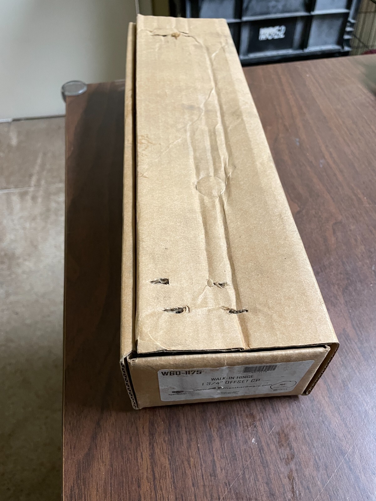 COMPONENT HARDWARE W60-1175 WALK-IN HINGE 1 3/4" OFFSET CP