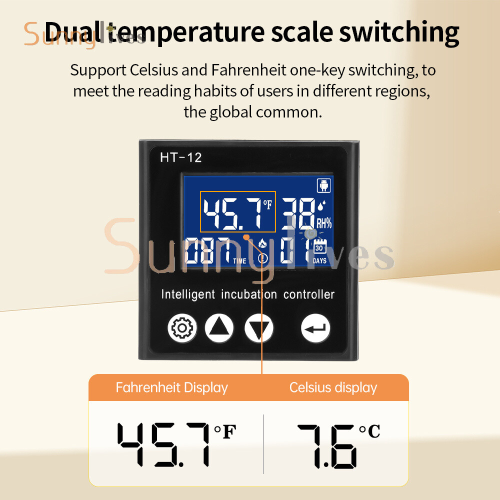 HT-12 LCD Temperature Humidity Controller Smart Incubator Temperature Controller