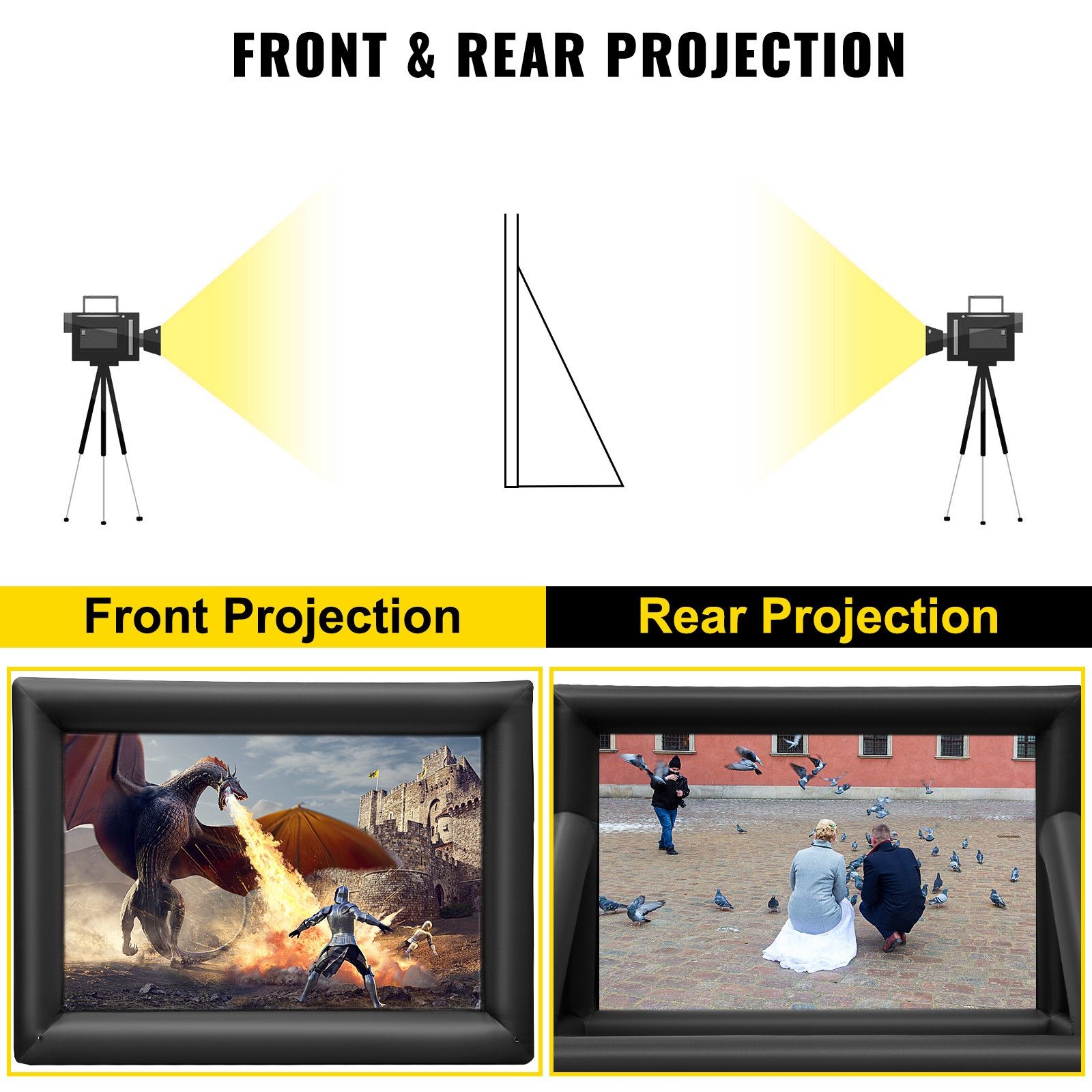 20FT OxFor Ford Fabric Inflatable Screen Front Rear Projection