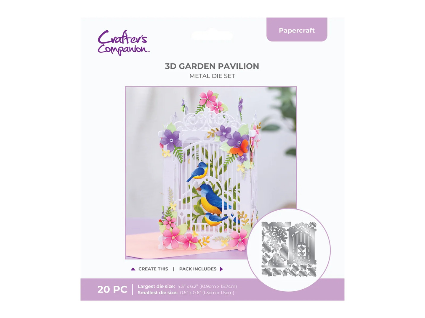Crafters Companion - 3D Birdcage Pop - Up Card - Metal Die Set