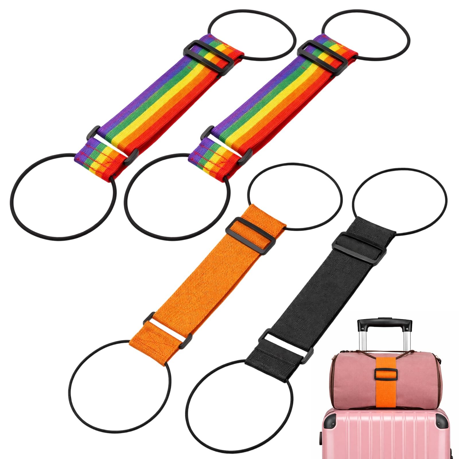 4PCS Luggage Connector Straps for Suitcases, Secure Luggage Straps with Color...