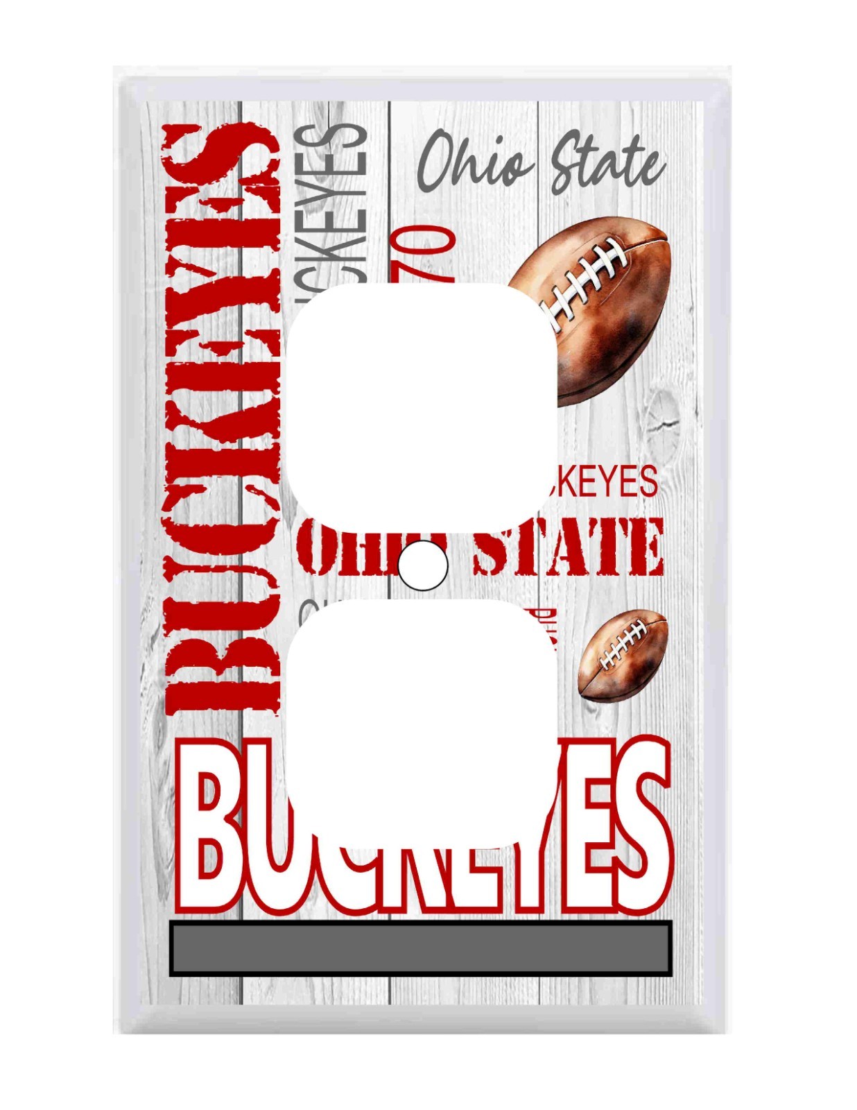 Ohio State Buckeyes NCAA Subway Art Standard Wall Outlet Cover NFL football mens