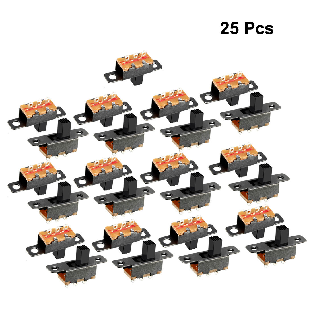 25Pcs 6mm Vertical Slide Switch SPDT 3 Terminals PCB Panel Latching