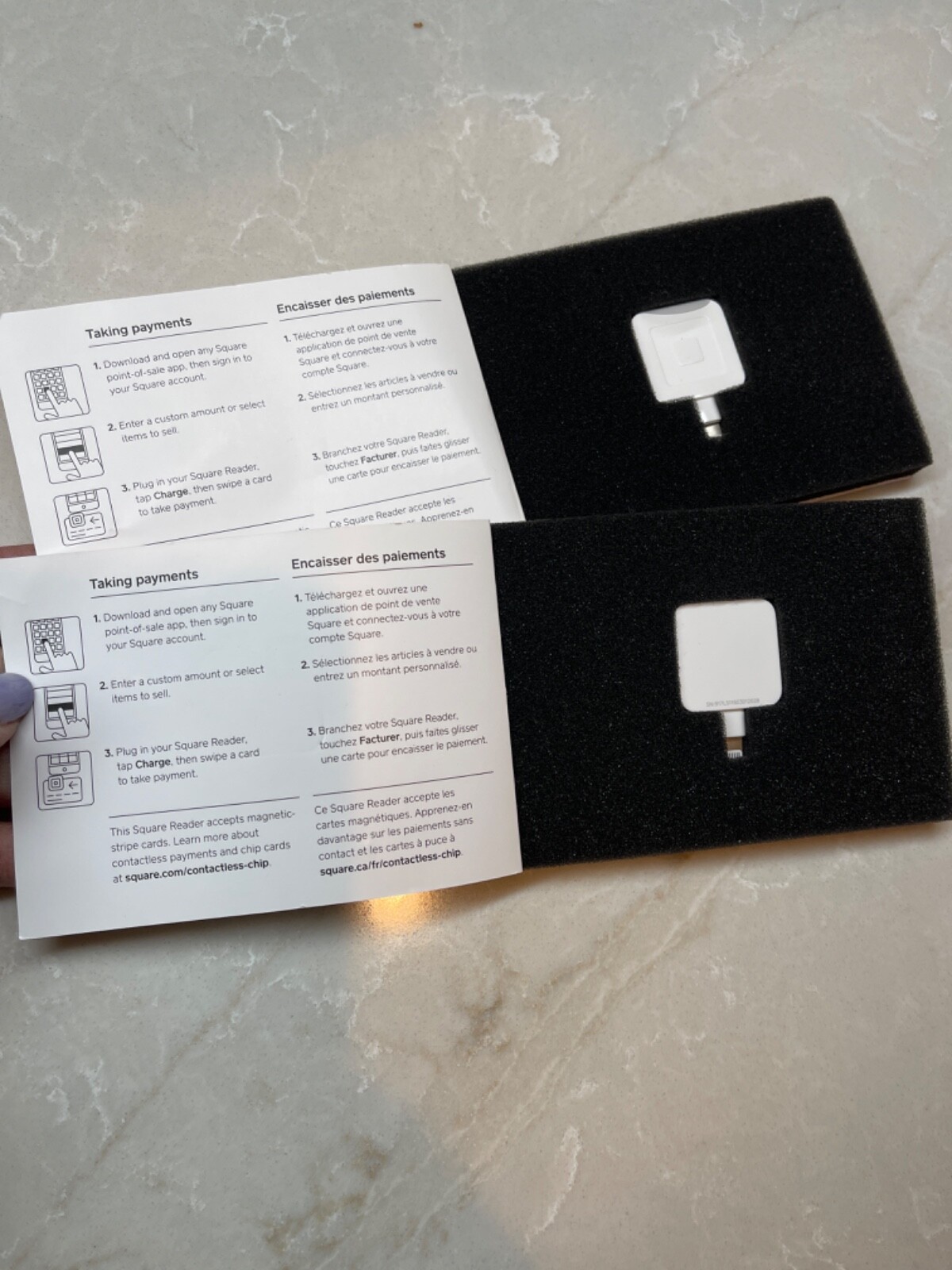 Lot of 2 Square Mobile Debit Credit Card Swipe Payment for Apple