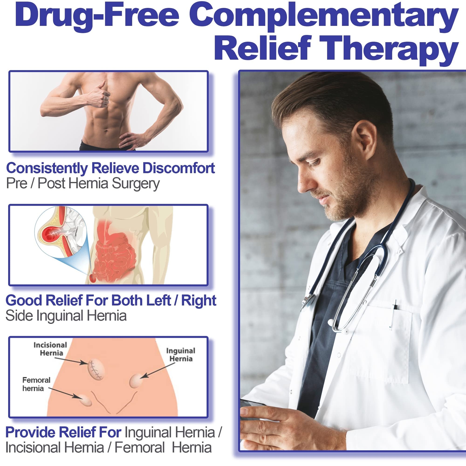 Medical Hernia Support Belt Inguinal Groin Truss Brace For Men Women Pain Relief