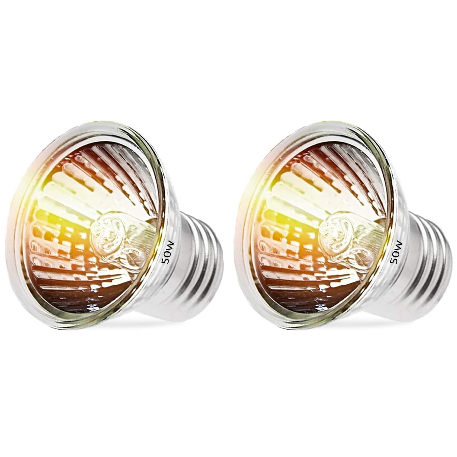 NBIIUYIGE 50W Reptile Heat Lamp Bulbs - UVA UVB Bulbs- 50w Bulb - 2 Pack