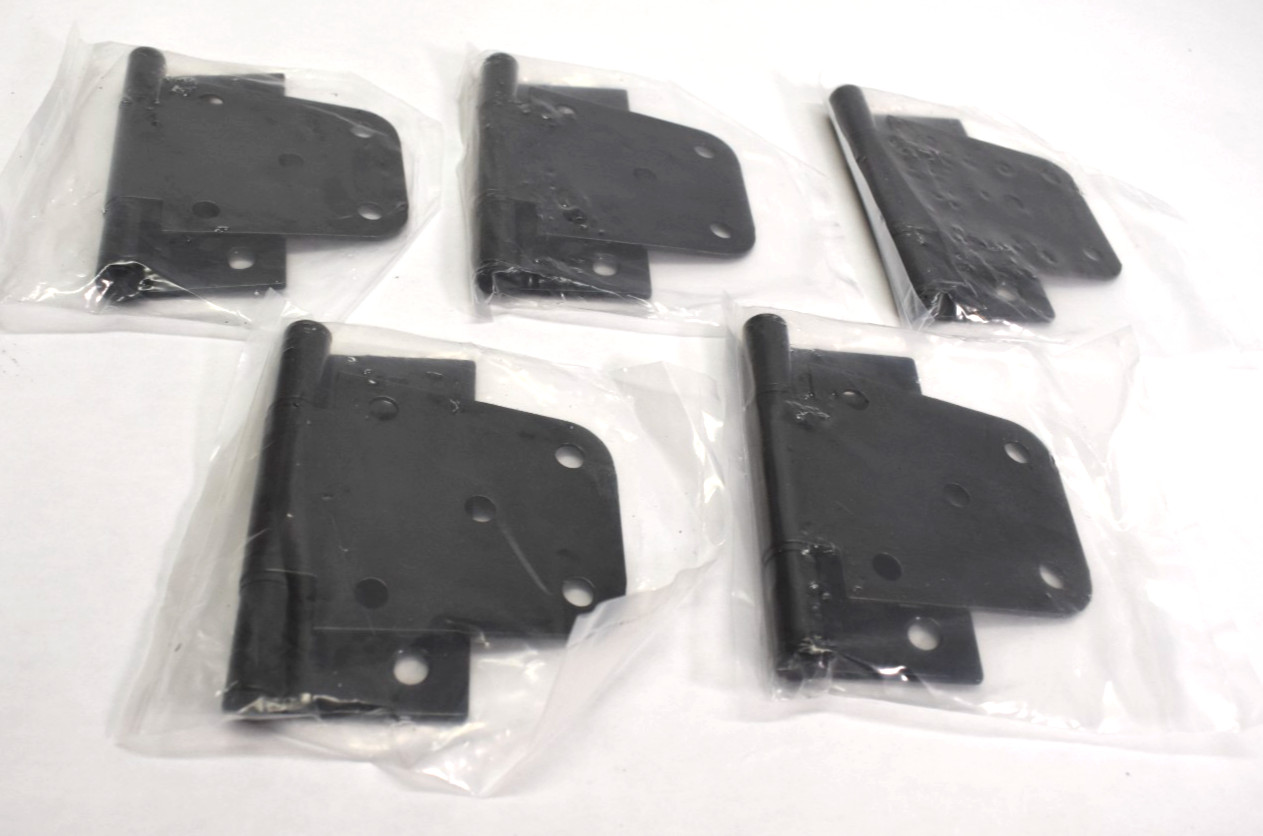 Hillman Hardware Essentials T-Hinge Heavy Duty Black 4" x 2" x 4" 851947 5 Pack