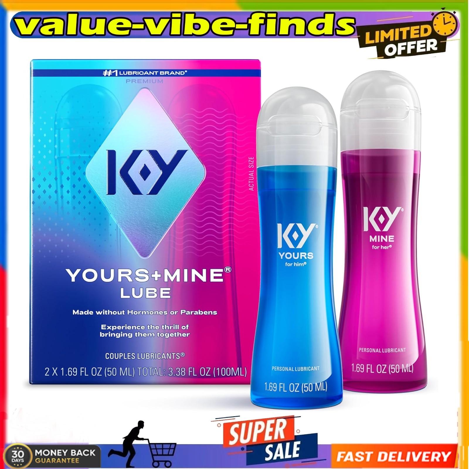 KY Jelly His And Hers Best Stimulating Lubricant for Him Women Sex Lubes Couples